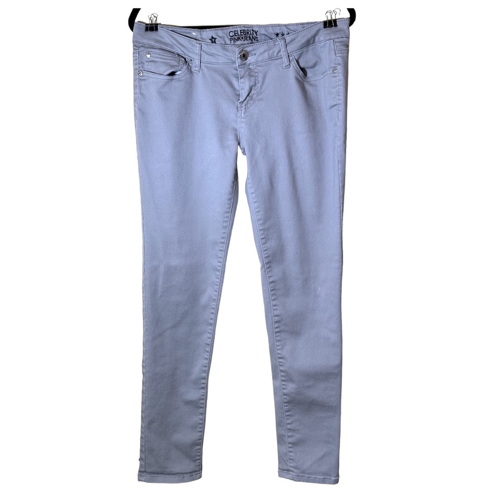 Celebrity Pink Jeans Gray Low Rise Skinny Punk